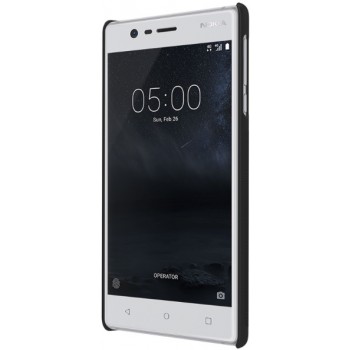 Juodas Frosted shield serijos dėklas + plėvelė Nillkin (NOKIA 3)